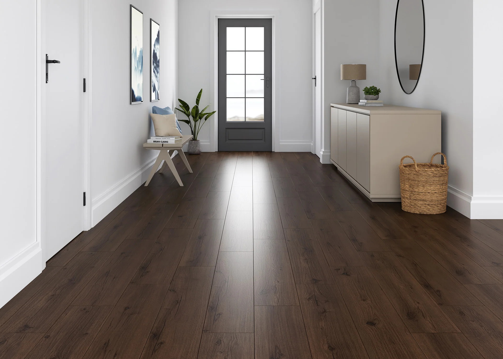10mm Whiskey Barrel Oak w/ pad Water-Resistant Laminate Flooring 8.03 in. Wide x 48 in. Long - Image 3